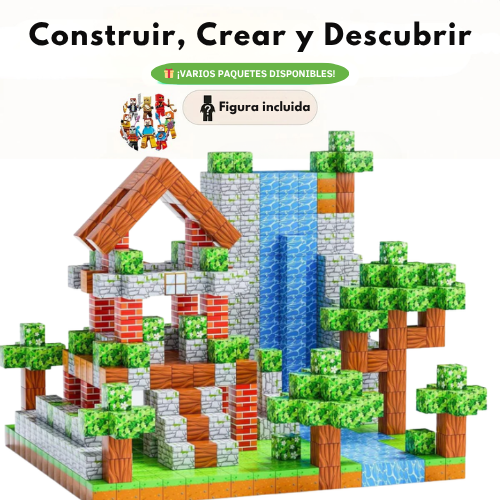 ¿Y si tu hijo construyera SU propio mundo pixelado... sin pantalla? 🎮✨